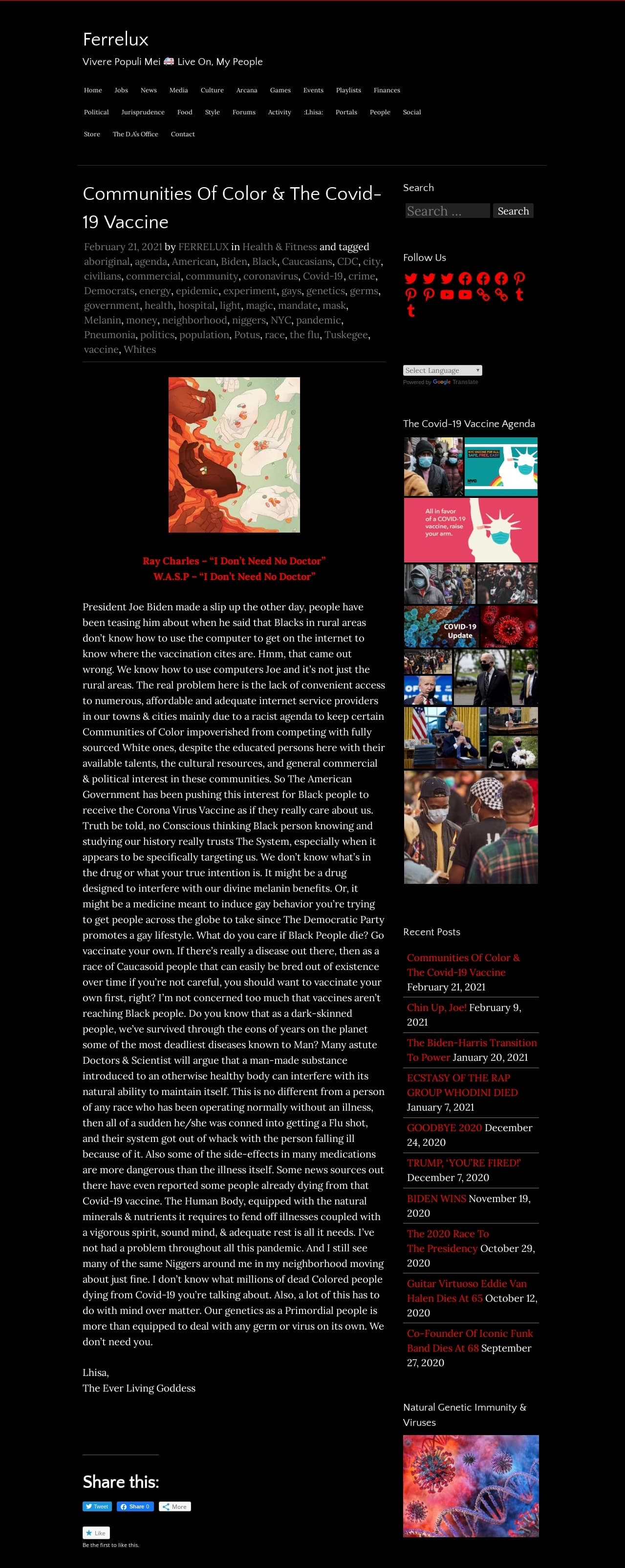 Communities Of Color & The Covid-19 Vaccine 🤒🤧😷