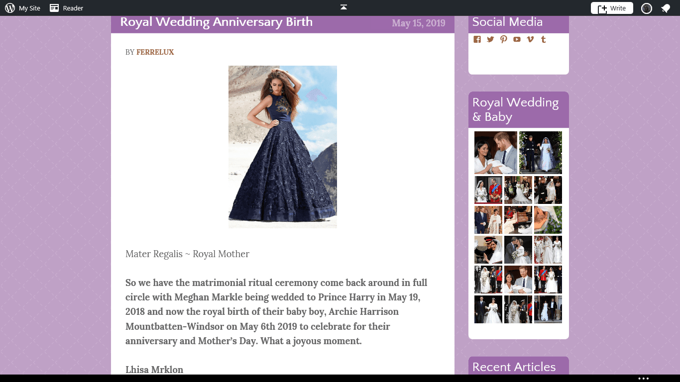 Royal Wedding Anniversary Birth 💝💍