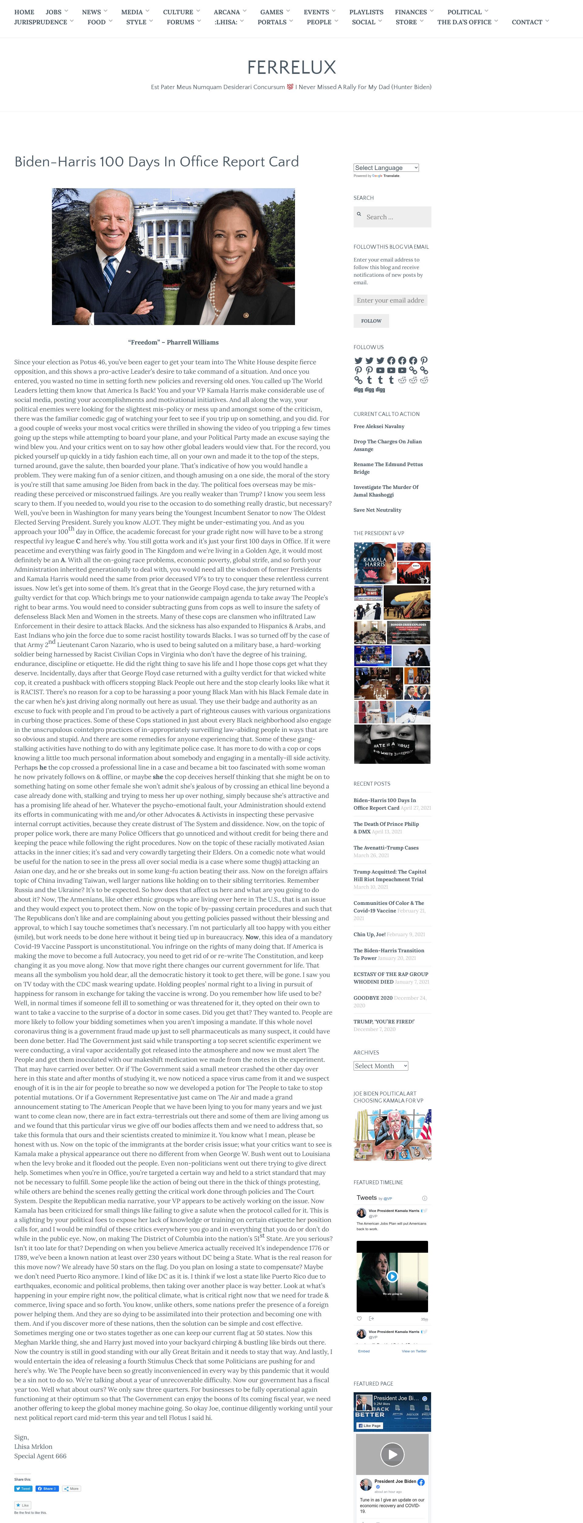 Biden-Harris 100 Days In Office Report Card 📓🌥🍰