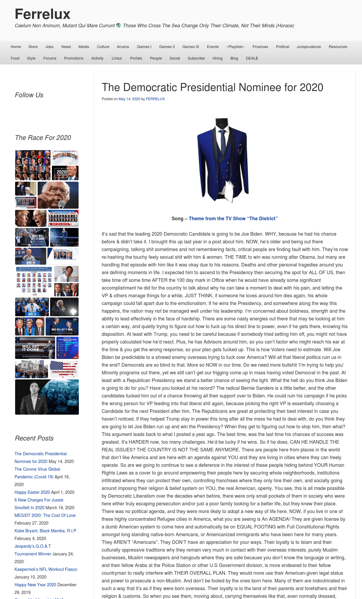 The Democratic Presidential Nominee for 2020 โ๐๐