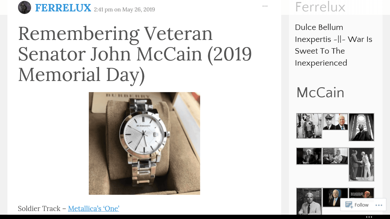 Remembering Veteran Senator John McCain (2019 Memorial Day) 🛳💈🪂