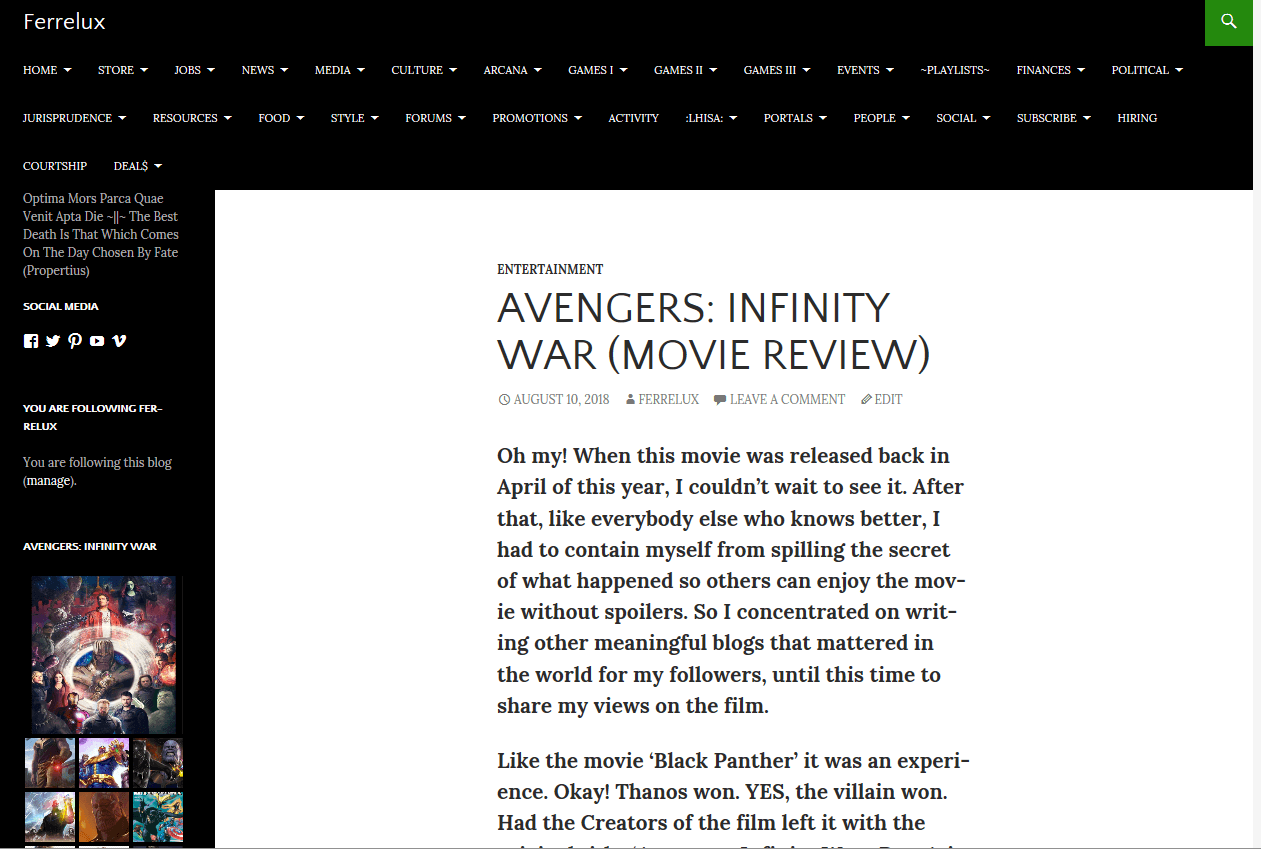 🛸Avengers: Infinity War (Movie Review)🌍